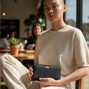 KATE SPADE Newbury Lane Neda Zip Continental Wallet/ Clutch Black Leather